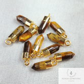 Tiger's Eye Pencil Pendant, Electroplated Pencil Point Charm, Woman Pendant, Tiger Eye Jewelry, Gift For Mother, Imitation Jewelry, Gift